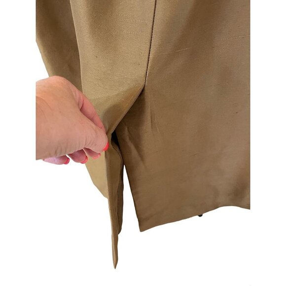 Vintage 90s Y2K 100% Silk Brown Straight Pencil Josephine Chaus Skirt Sz 8 - Picture 3 of 8